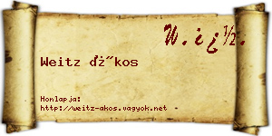 Weitz Ákos névjegykártya